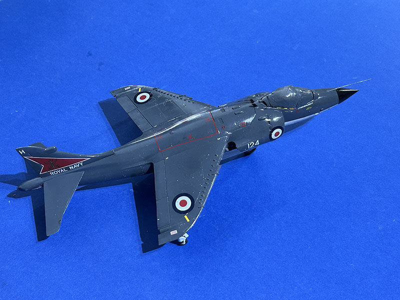 Image of the Tamiya 1/48 Sea Harrier FRS1 as a work in progress.